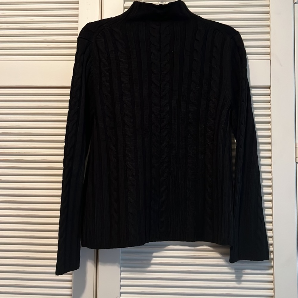KATE HILL Petite Mock Neck Cable Sweater - Picture 2 of 7